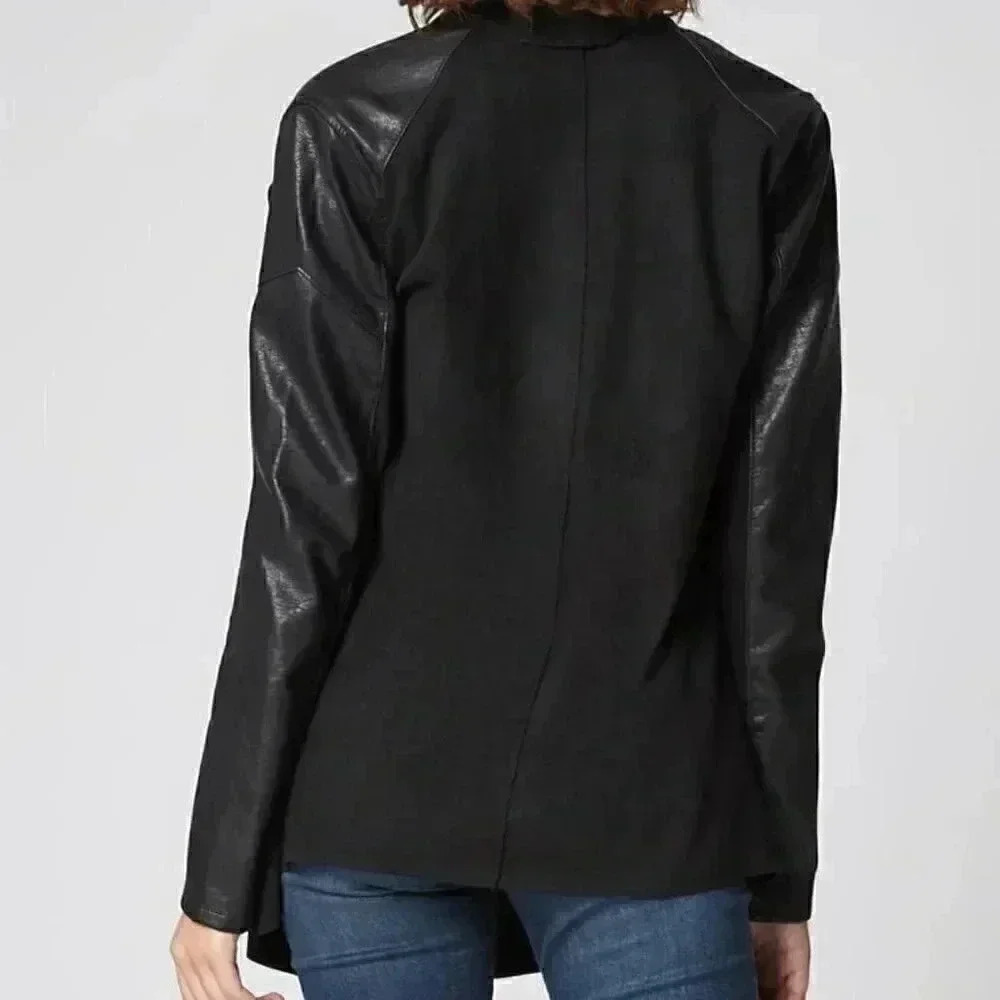 Drape Front Jacket With Shoulder Zip Detailing. - image 4